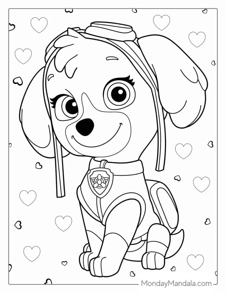 Paw patrol coloring pages free pdf printables