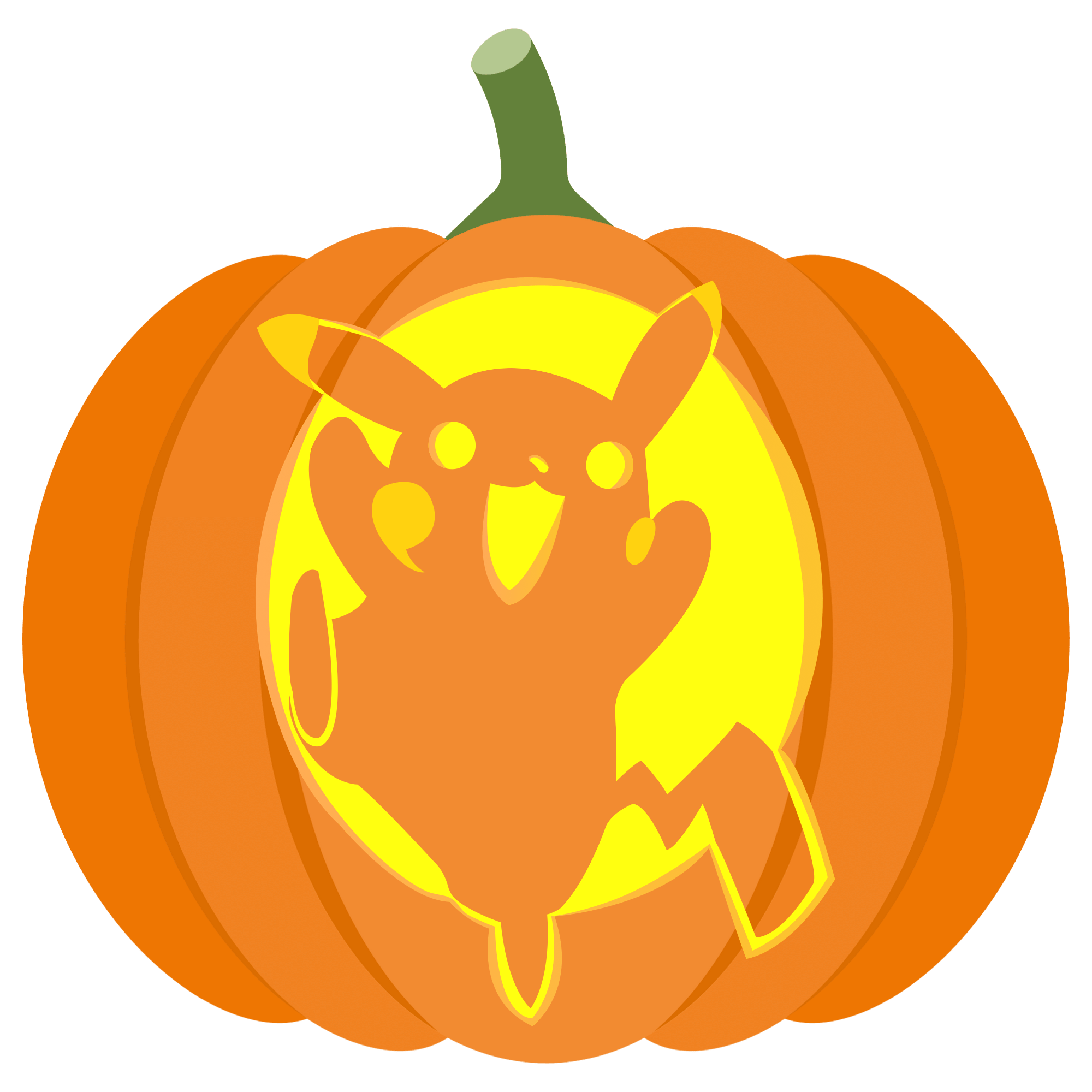 Pikachu pokemon jump pumpkin stencil free printable papercraft templates