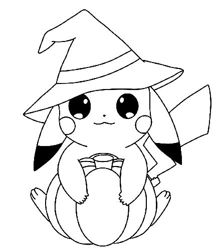 Pokemon halloween coloring pages