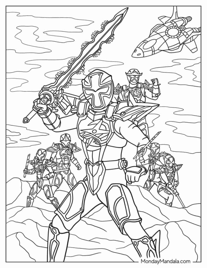 Power rangers coloring pages free pdf printables