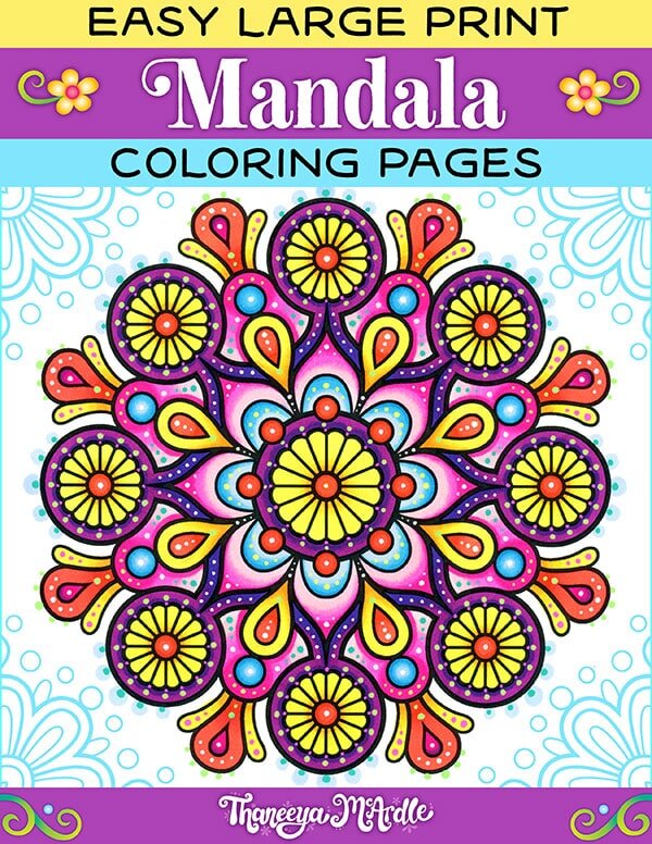 Easy mandala coloring pages