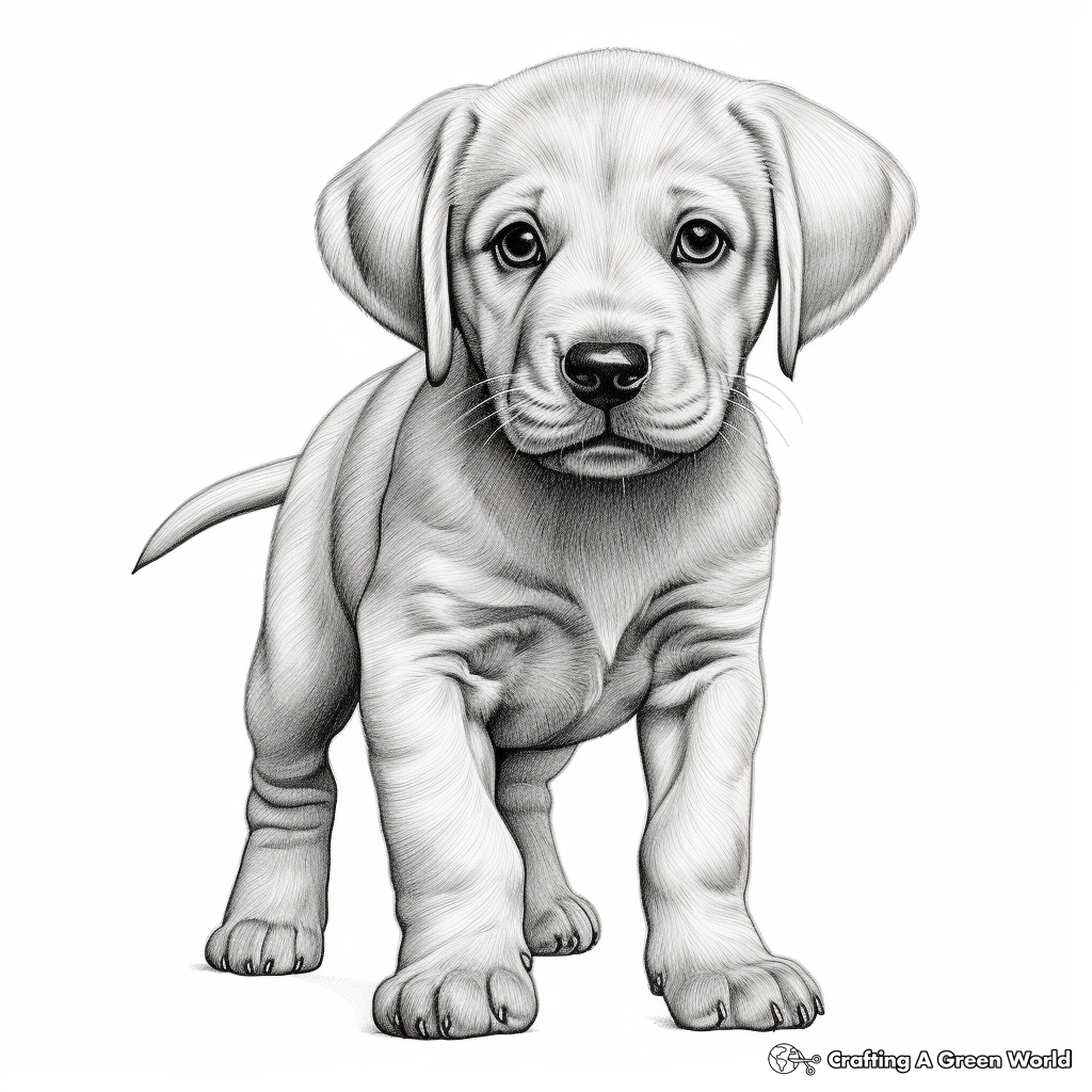 Realistic puppy coloring pages