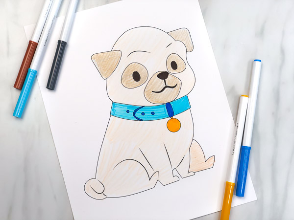Puppy coloring pages for kids