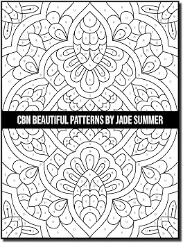 Color by number beautiful patterns an adult coloring book with fun easy and relaxing coloring pages summer jade books
