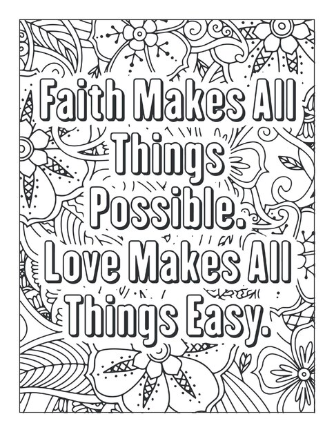 Premium vector easter quotes coloring page relaxing coloring page for adults