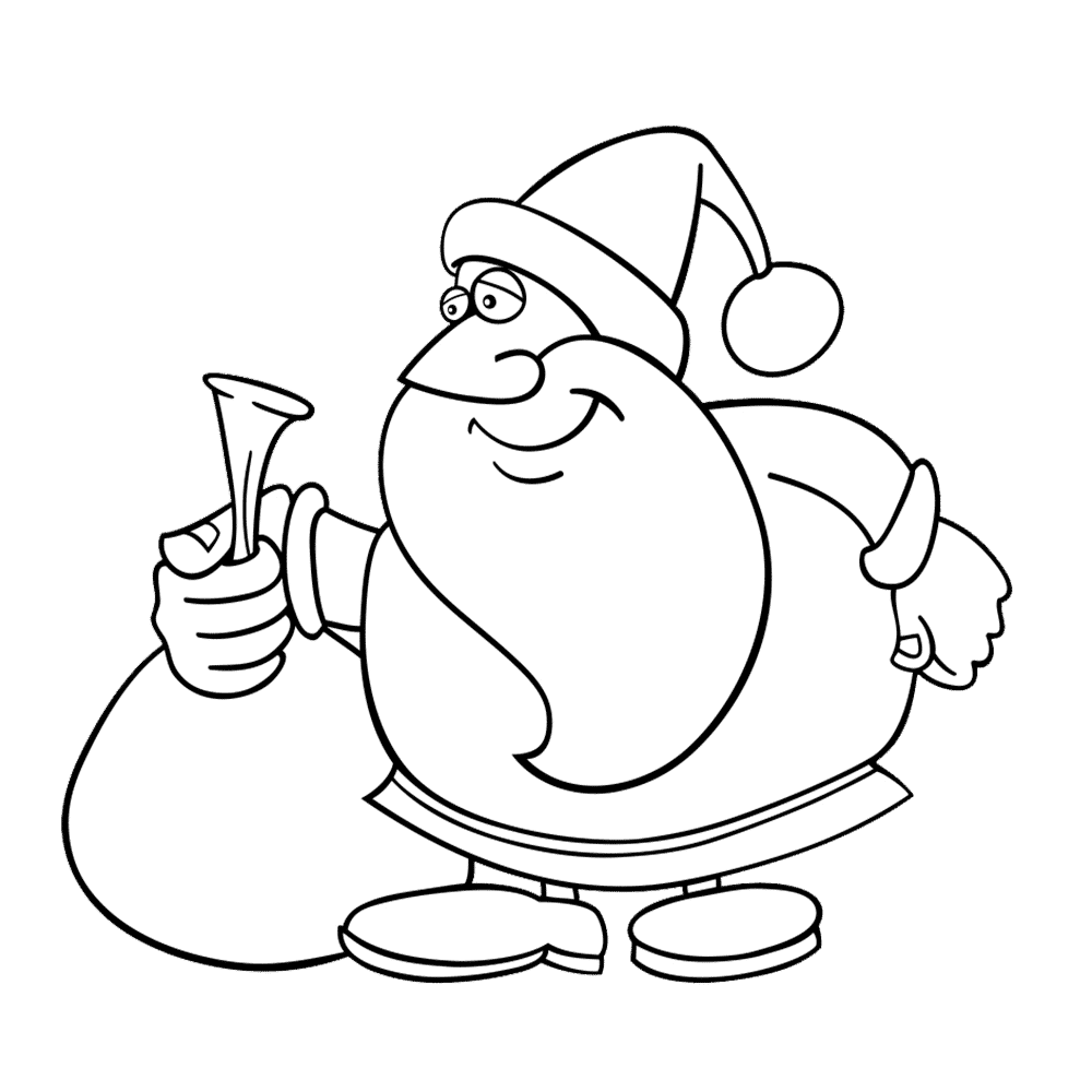 Free cute santa clipart black and white