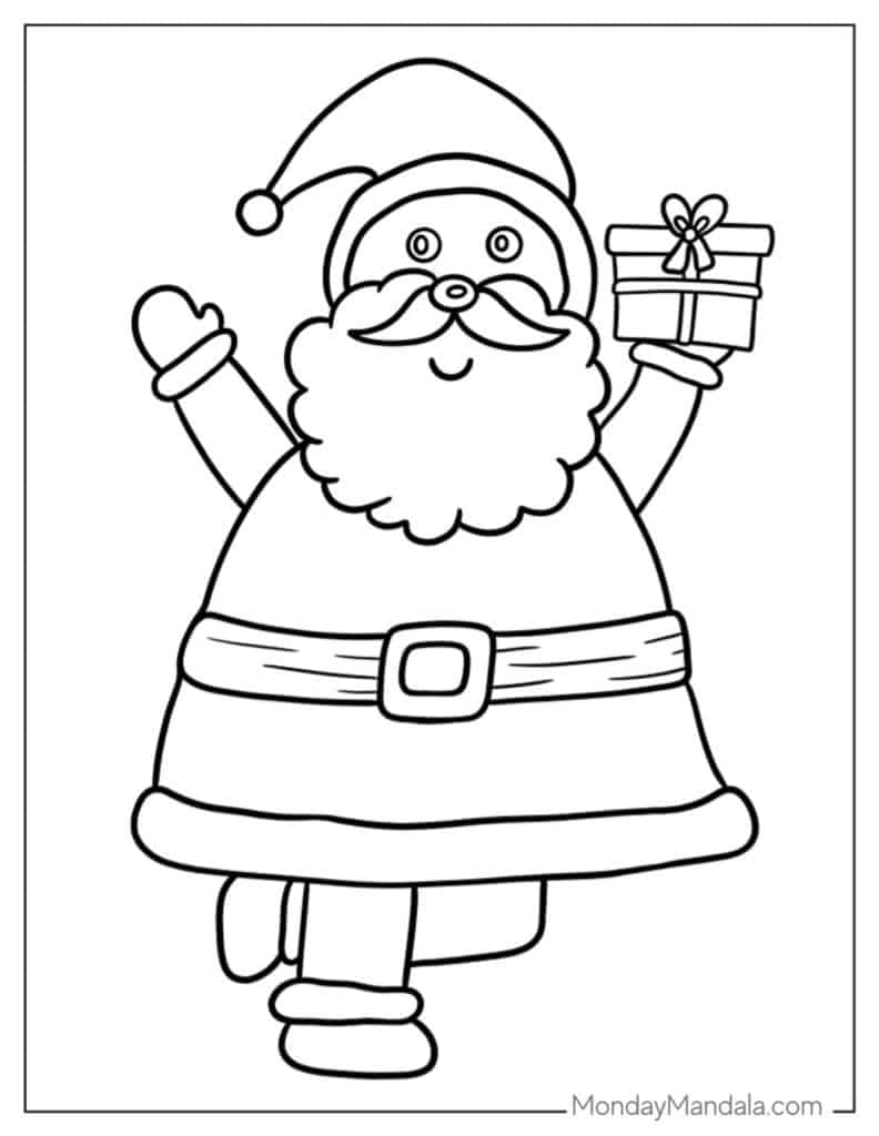Santa coloring pages free pdf printables