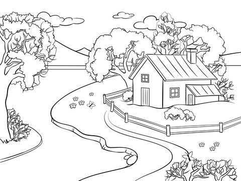 Landscape coloring book images â browse photos vectors and video