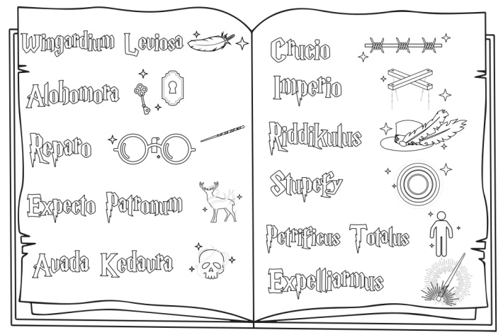 Free unofficial harry potter spells coloring pages kids activities blog
