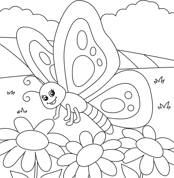 Butterfly drawing easy royalty