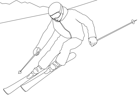 Ski coloring page free printable coloring pages