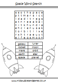 Space word search easy