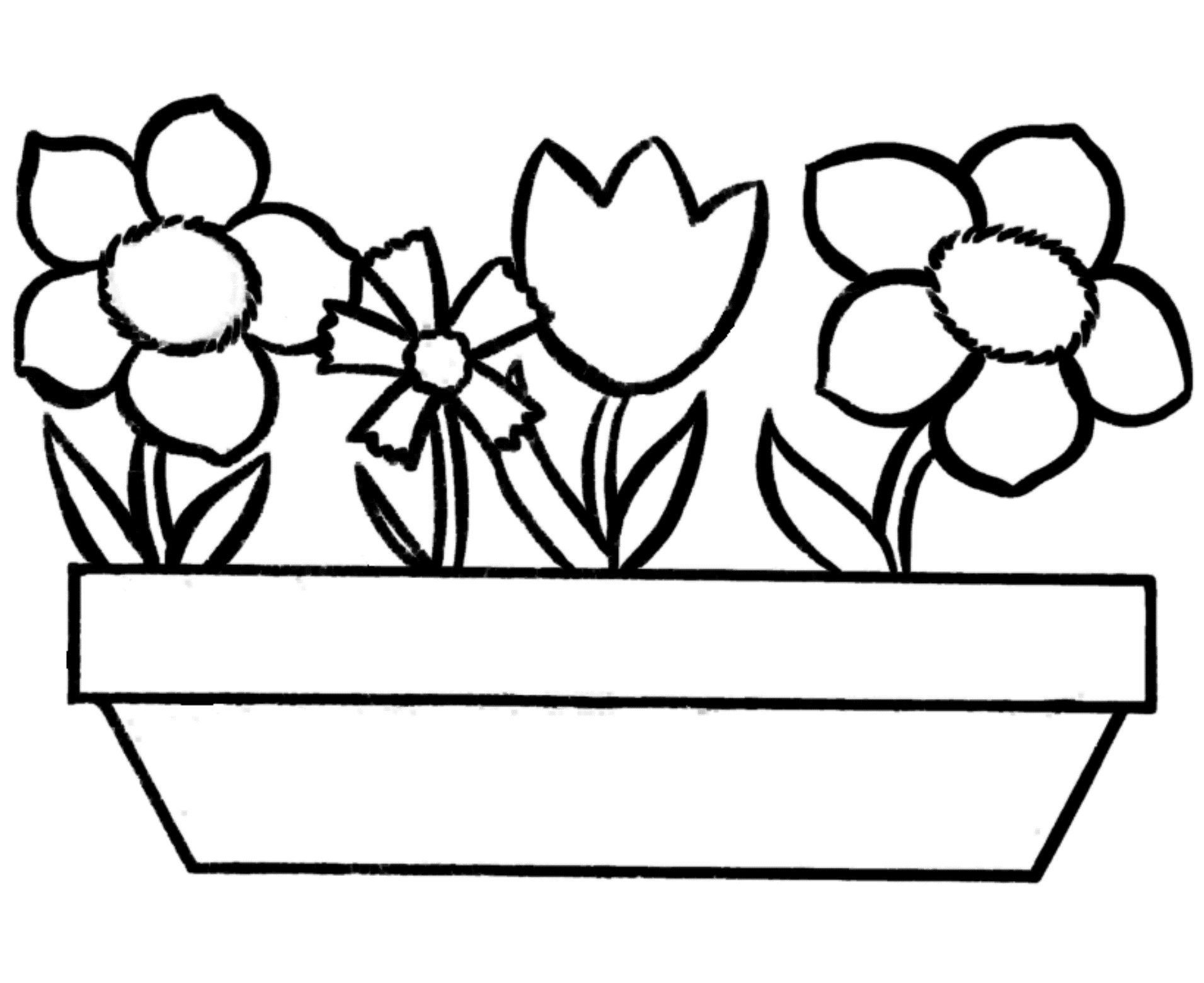 Spring flowers coloring for kids