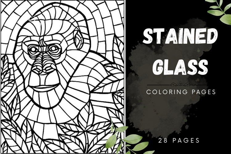 Stained glass coloring pages jpg file for more fun