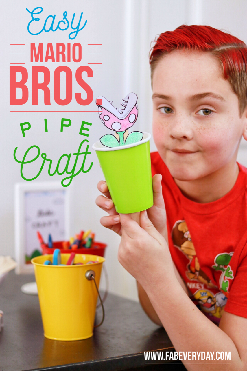 Easy mario bros pipe craft great idea for a kids mario bros party activity