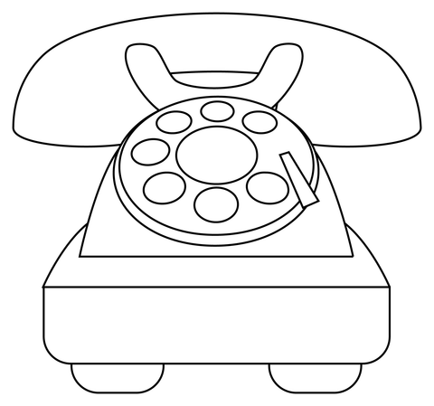 Rotary dial telephone coloring page free printable coloring pages