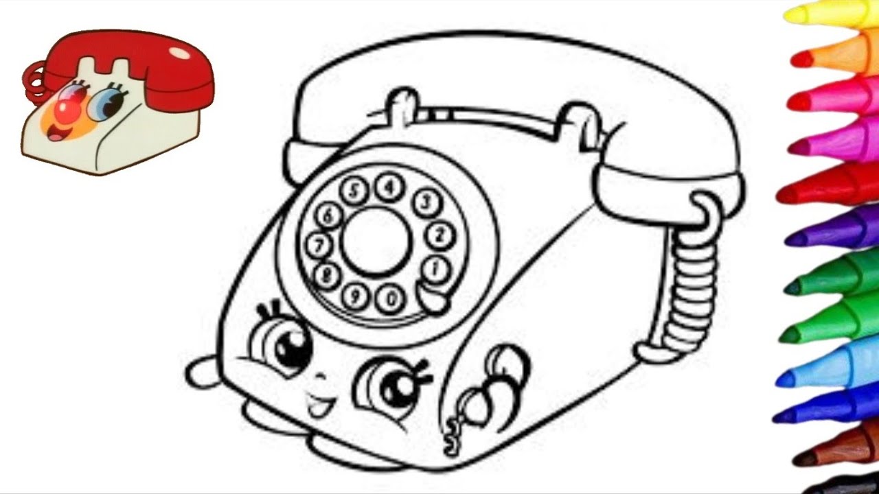 How to draw telephone âï for kidstelephone drawing easycoloring telephone drawingforchildrensdraw