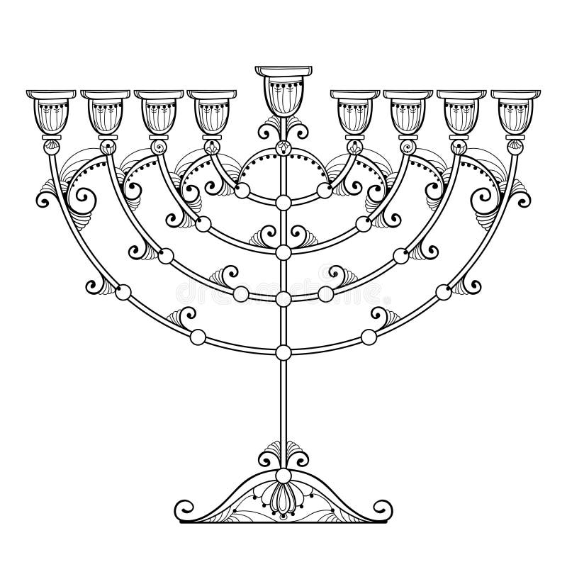 Menorah drawing stock illustrations â menorah drawing stock illustrations vectors clipart