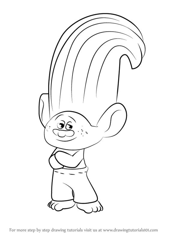 How to draw creek from trolls trolls step by step coloring pages drawings easy disney drawings