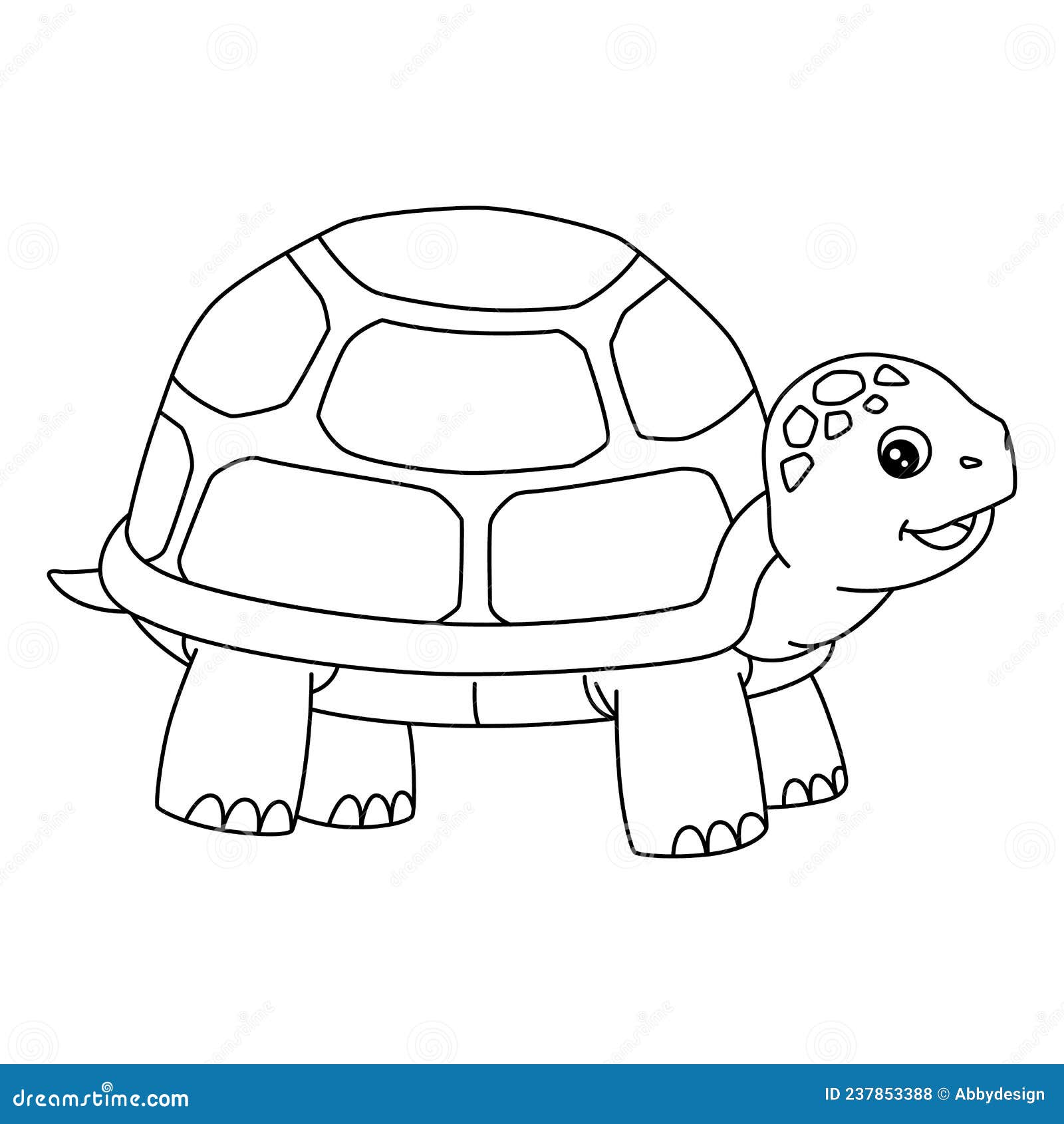 Turtle coloring page isolated for kids stock vector