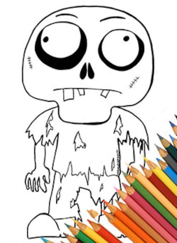 Zombie funny page coloring coloring a cute zombie download zombie lovers walking dead zombies simple fun kids children coloring book