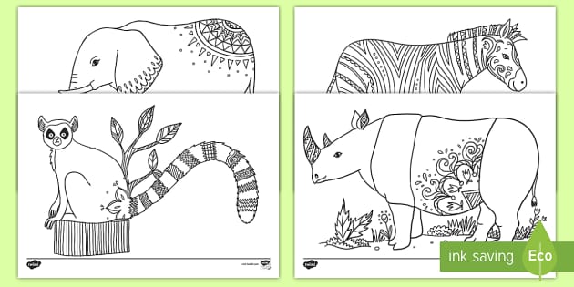 Printable zoo loring pages fun animals for kids