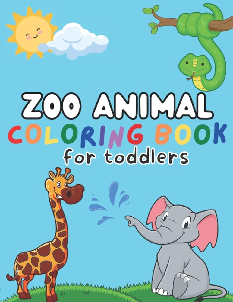 Zoo animal loring book for toddlers big loring pages for toddlers ages
