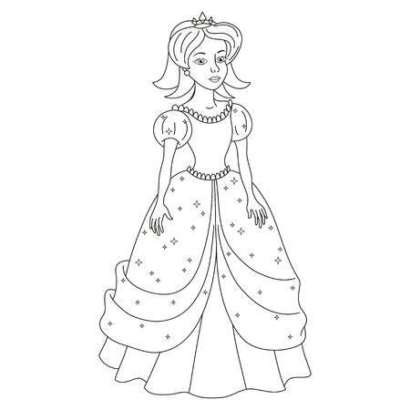 Coloring page princs vector ilustracion y grãficos