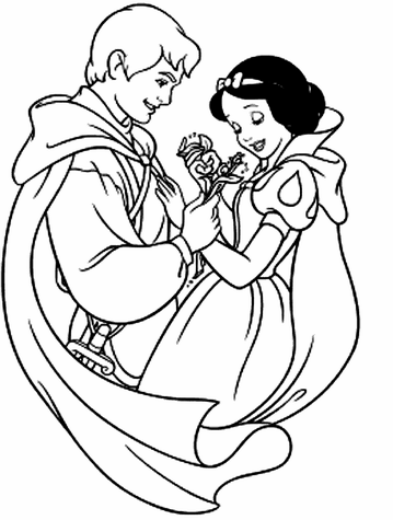 Dibujo de blancanieves y el prãncipe para colorear dibujos para colorear imprimir gratis