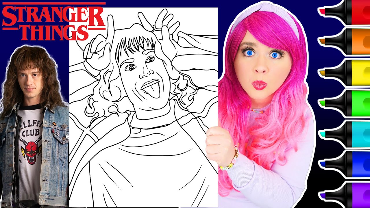 Coloring stranger things eddie unson coloring page ohuhu art arkers