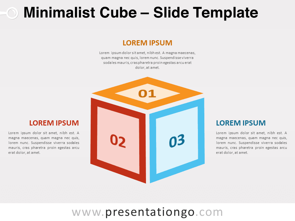 Minimalist cube for powerpoint and google slides