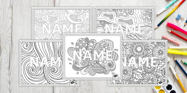 Editable name mindfulness louring sheets teacher made