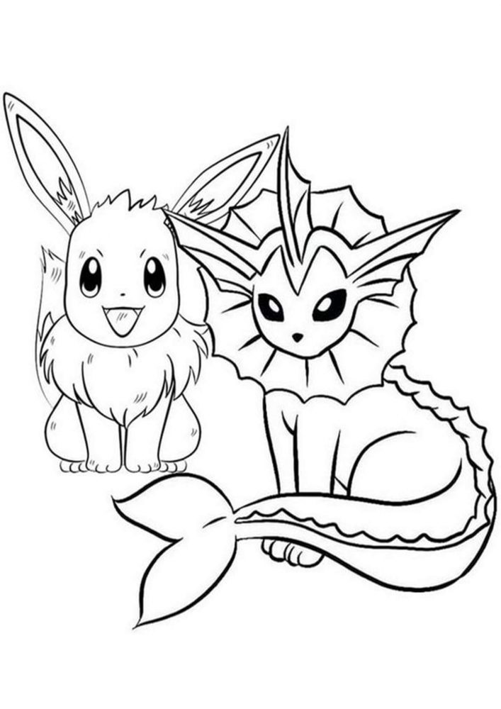 Free easy to print eevee coloring pages