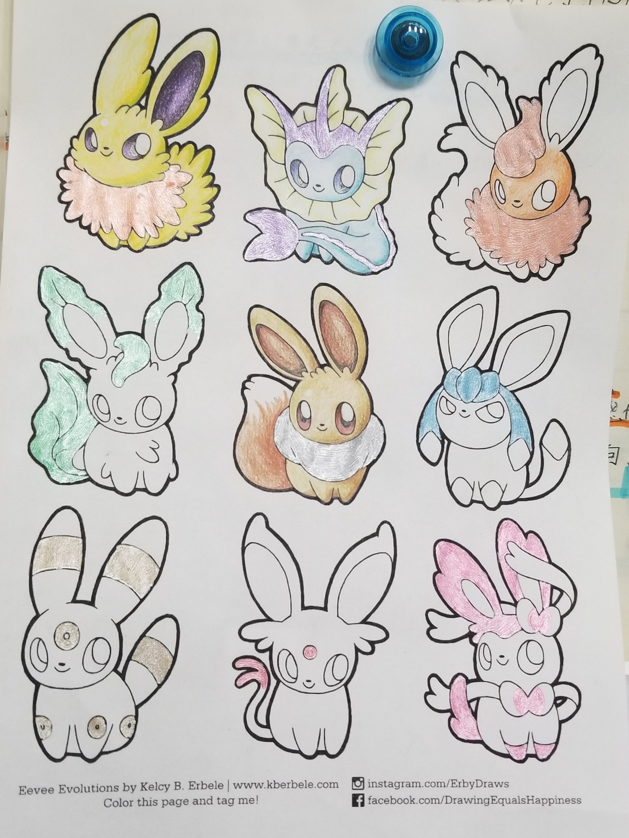 Erlosung â wip of my kelcys eeveelutions coloring sheet