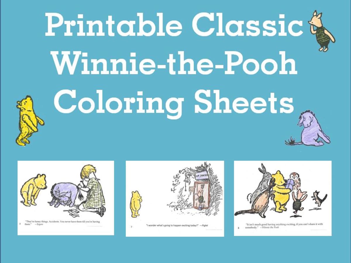 Printable classic winnie the pooh coloring sheets