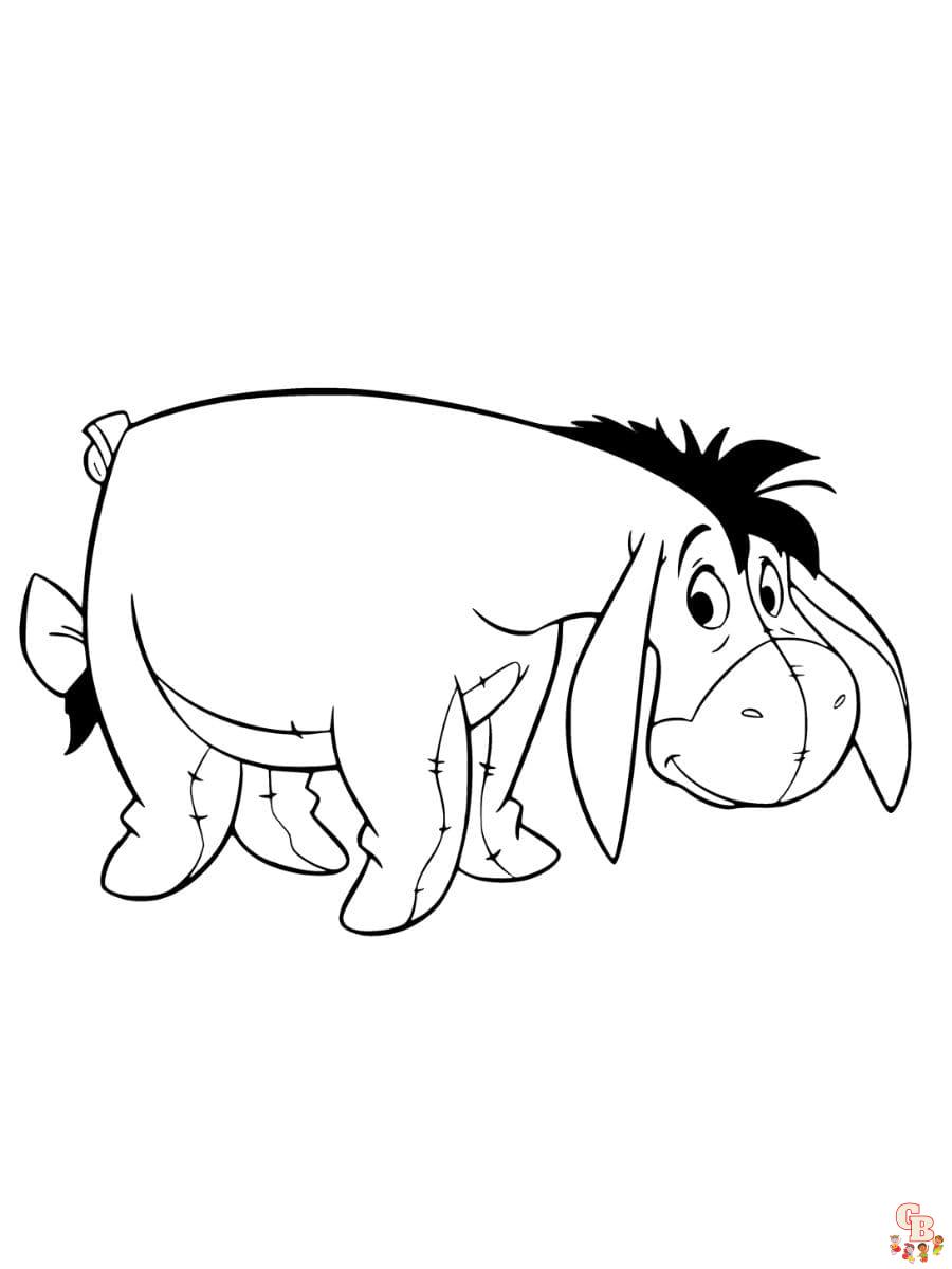 Printable eeyore coloring pages free for kids and adults