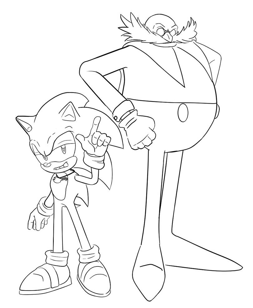 Inks sonic and eggman by jackydik on