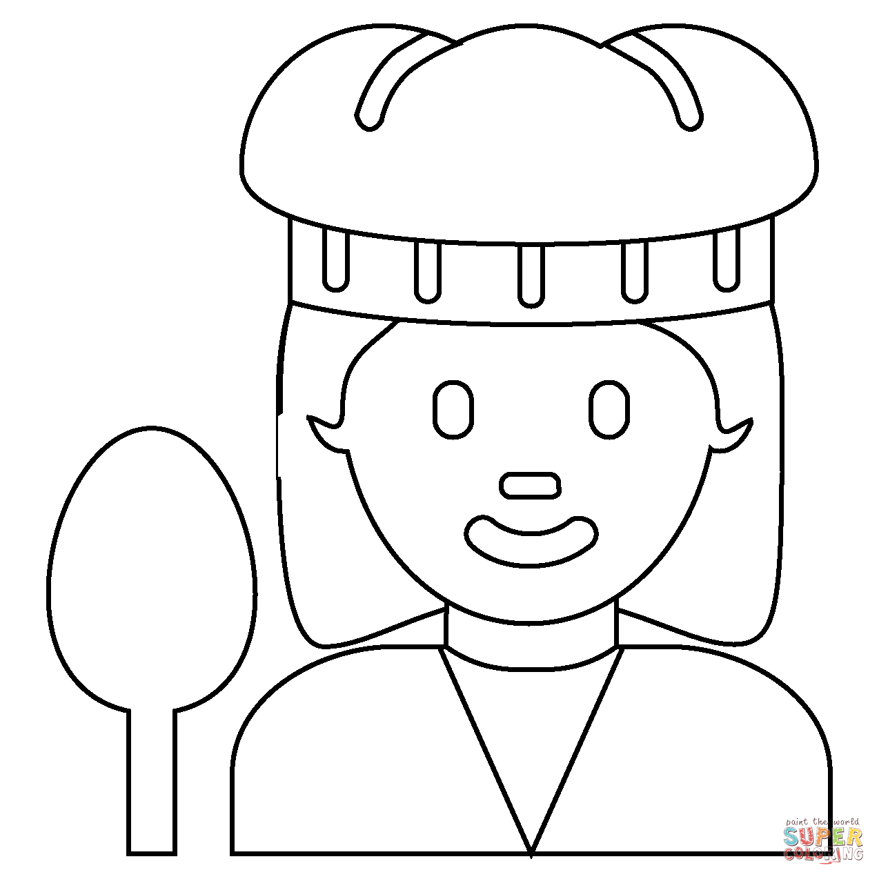 Woman cook emoji coloring page free printable coloring pages