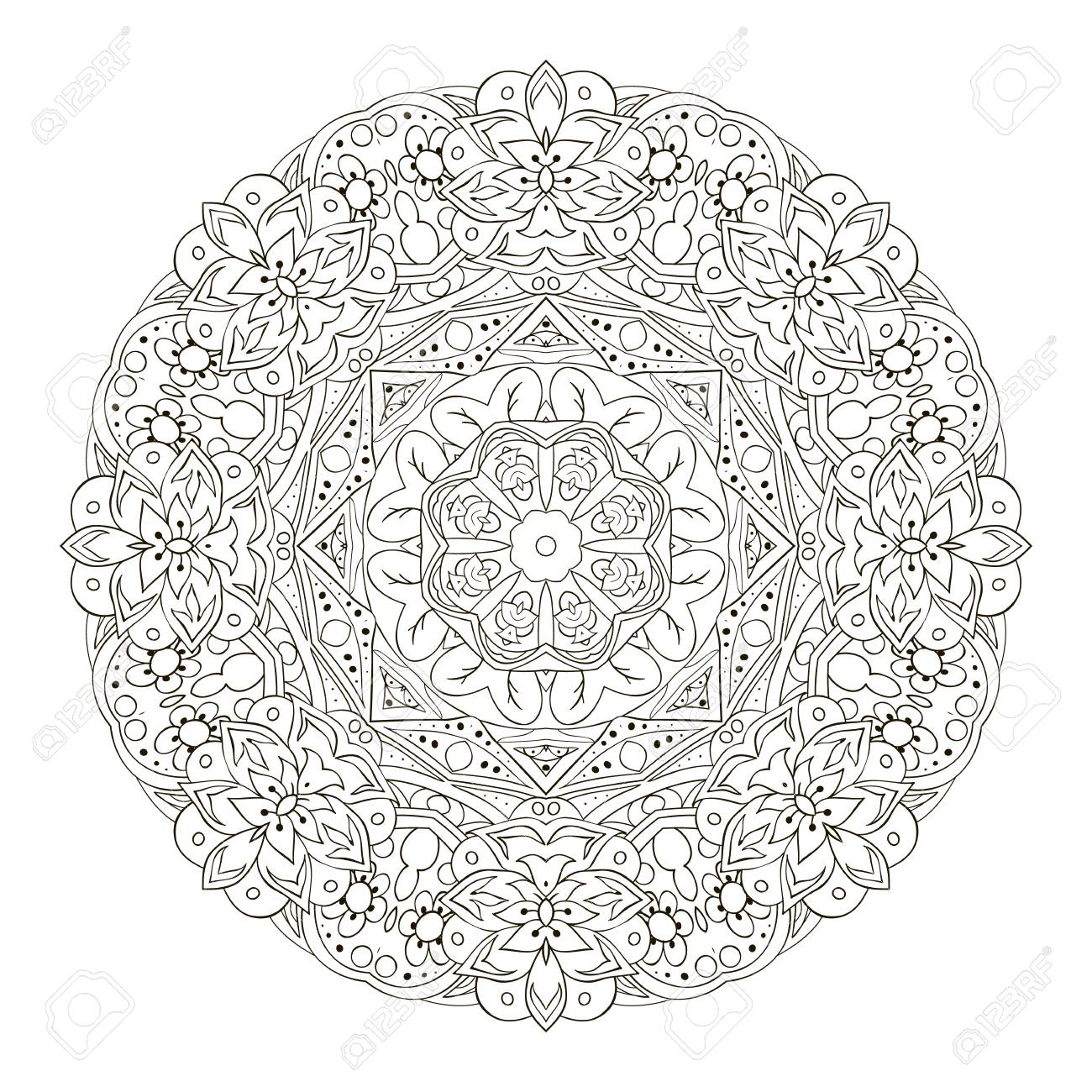 Mandala oriental pattern traditional round ornament turkey egypt islam relaxing coloring picture royalty free svg cliparts vectors and stock illustration image