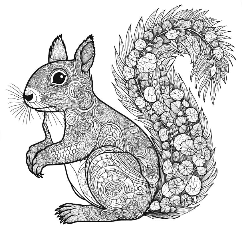 Squirrel coloring pages