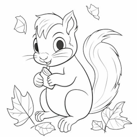Easy kids coloring pages ausmalen fãr kinder eichhãrnchen