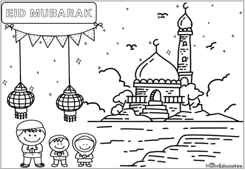 Free eid colouring sheets