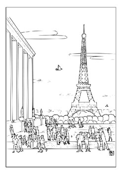 Capture the beauty of paris printable eiffel tower coloring sheets pages