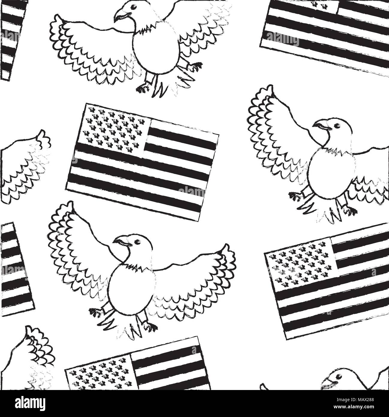 Y el ãguila de la bandera americana de fondo de av imagen vector de stock