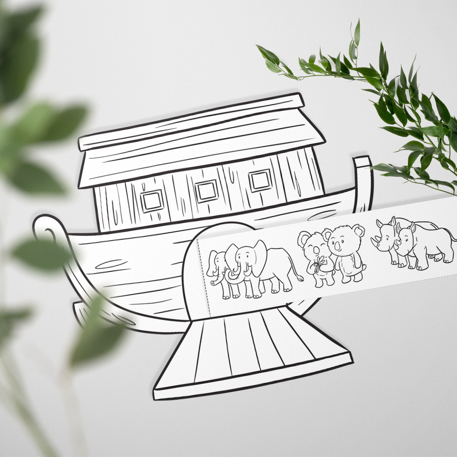 Noahs ark printable craft printable noahs ark coloring animals two by two bible lesson kids christianity crafts sunday school activity