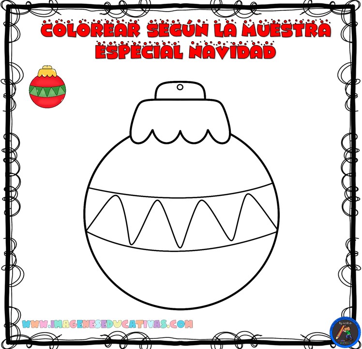 Colorear por patrones bolas de navidad â imagenes educativas