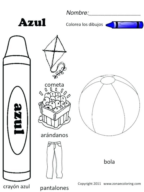 Spanish coloring pages azul google search preschool sketch coloring page preschool worksheets spanish lessons for kids preschool spanish