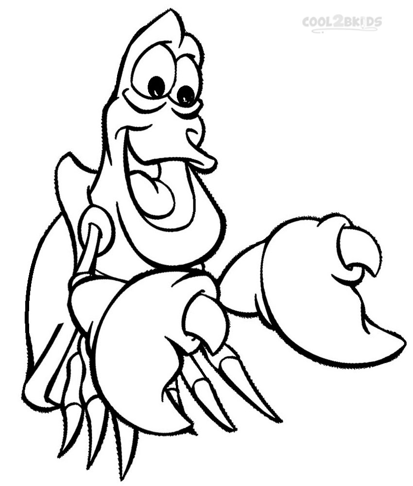 Dibujos de sebastiãn para colorear personaje de la sirita