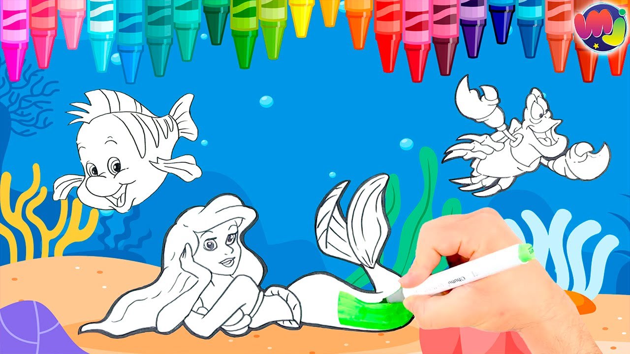Dibujos de la sirenita ð ð ðâï ariel sebastiãn y flounder