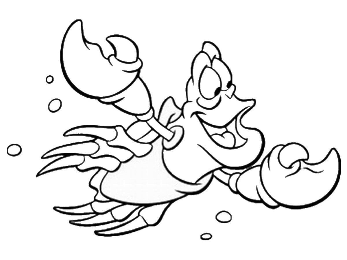 Sebastian from the little mermaid coloring page